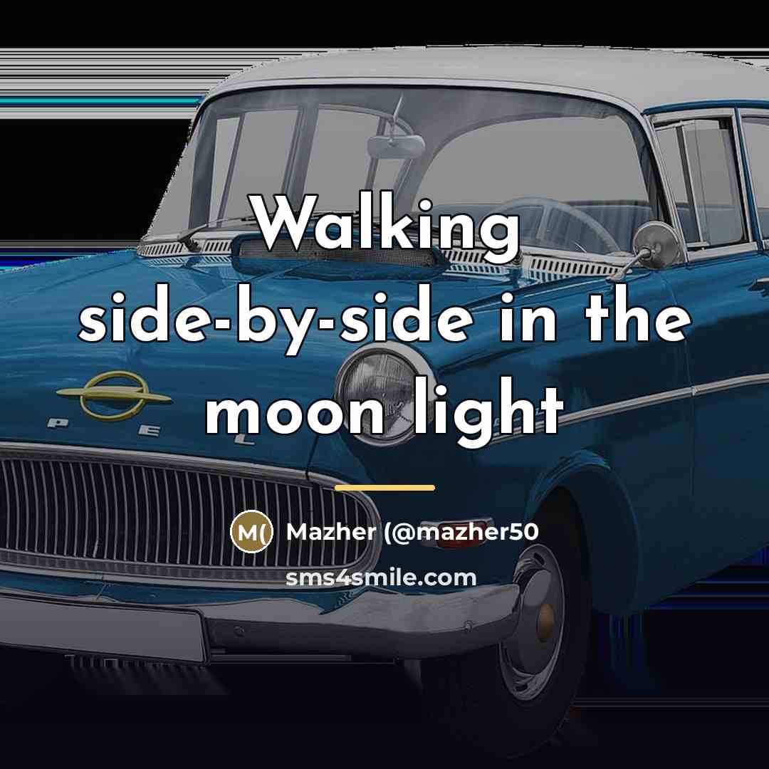 “Walking side-by-side in the moon light…” quote by Mazher (@mazher50