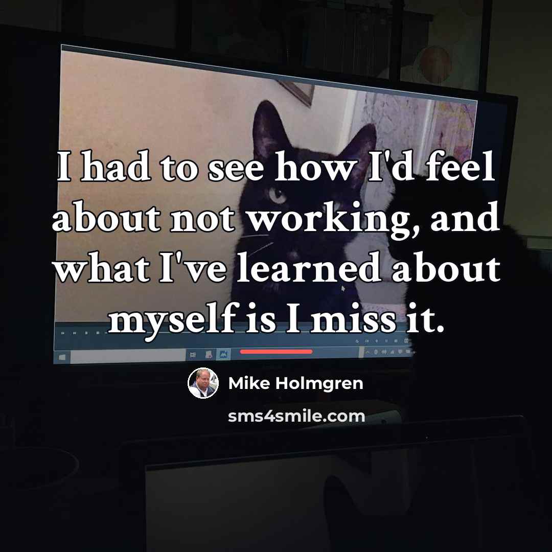 “I had to see how I'd feel about not working,…” quote by Mike Holmgren