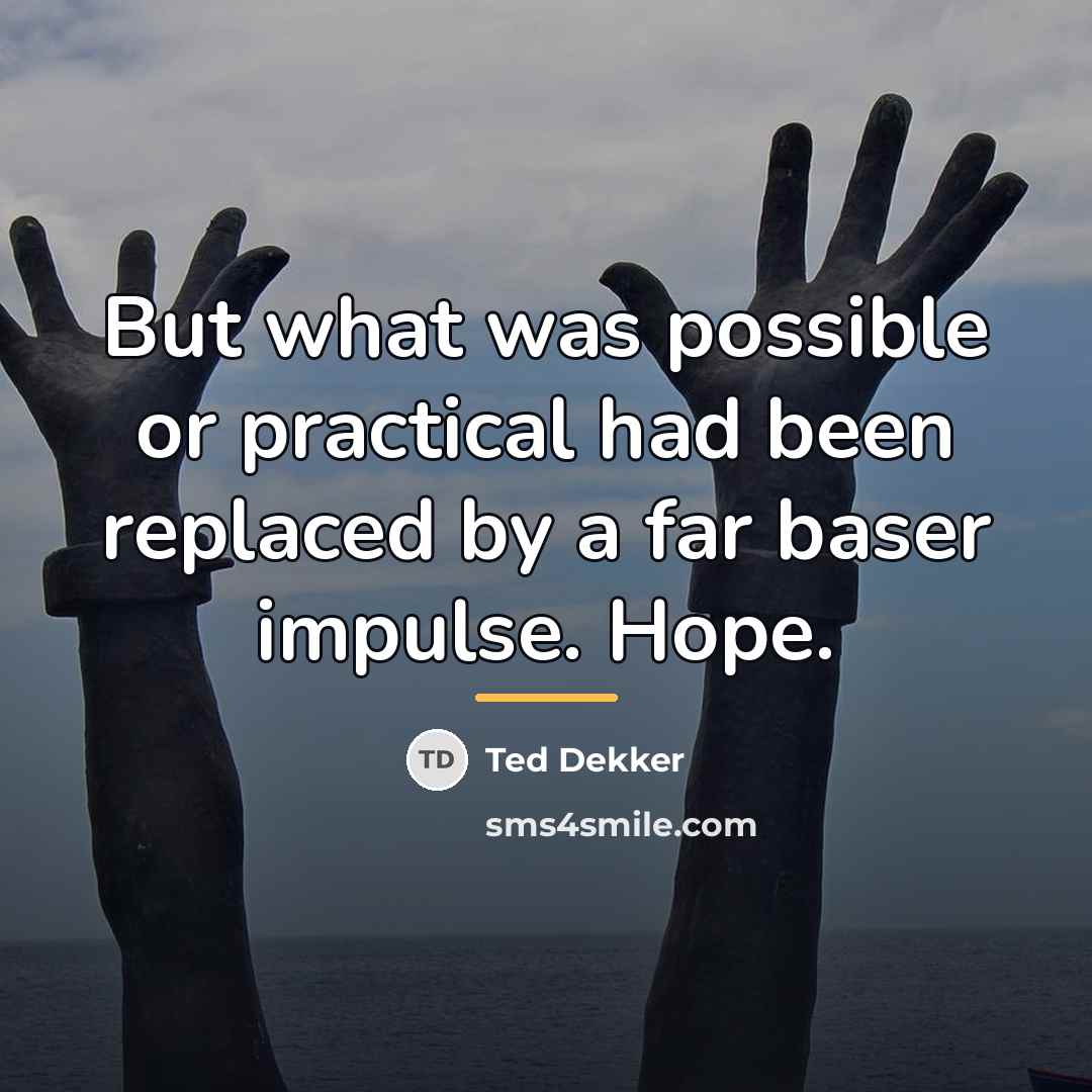 “But what was possible or practical had been replaced by…” quote by Ted Dekker