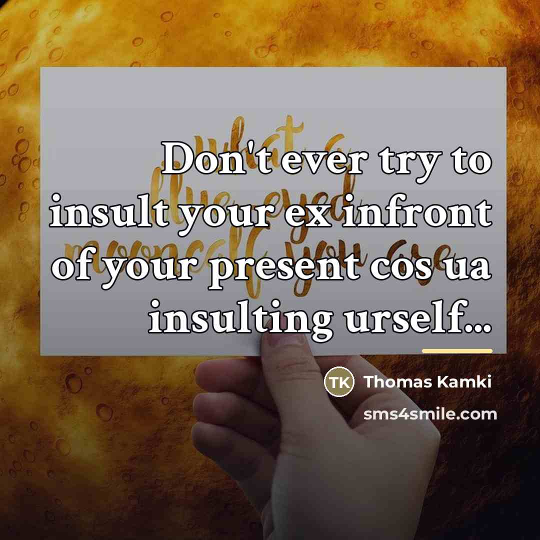 “Don't ever try to insult your ex infront of your…” quote by Thomas Kamki