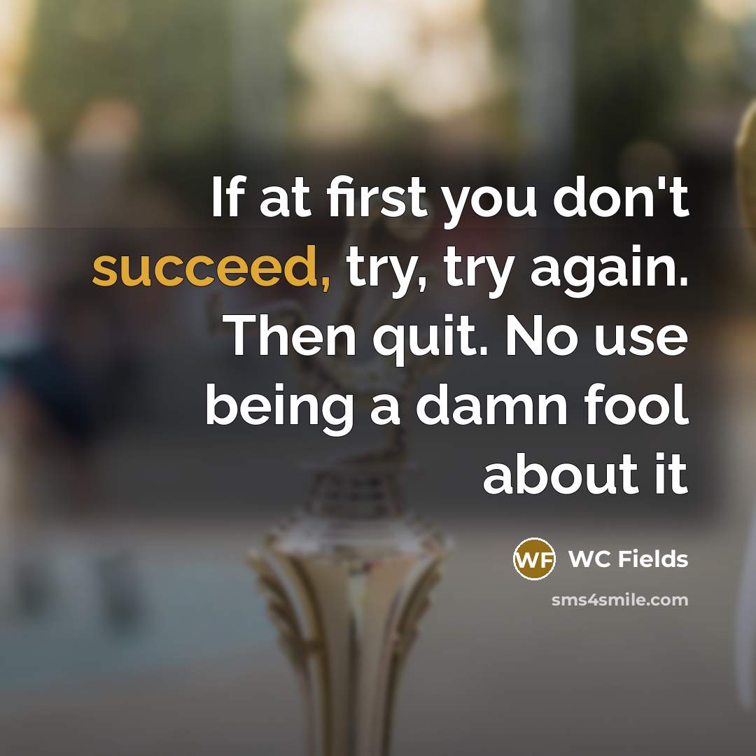 “If at first you don't succeed, try, try again. Then…” quote by WC Fields