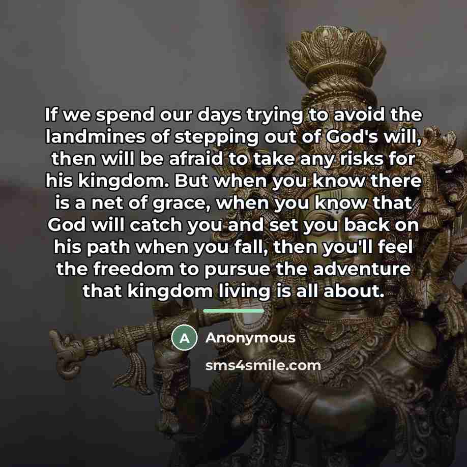 “If we spend our days trying to avoid the landmines…” quote by Anonymous