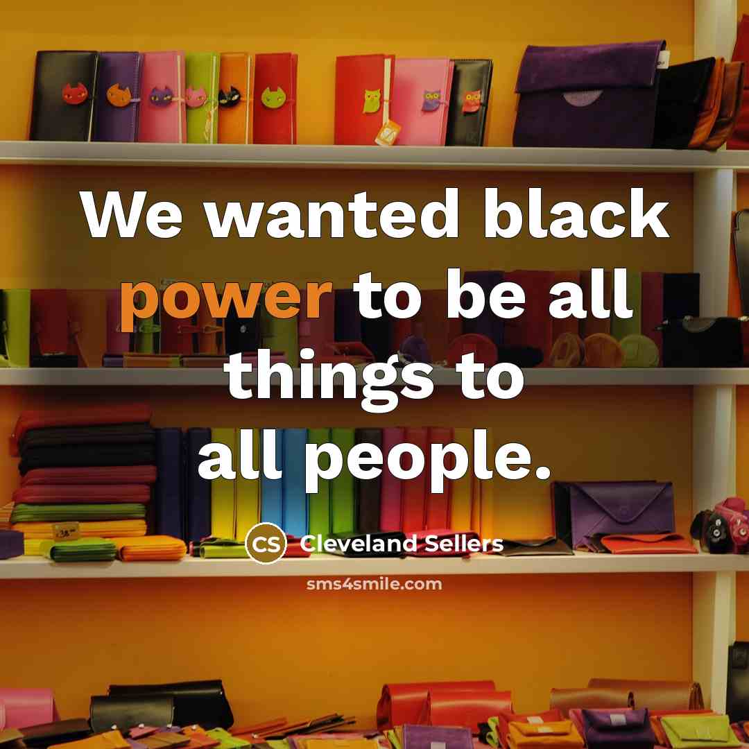“We wanted black power to be all things to all…” quote by Cleveland Sellers
