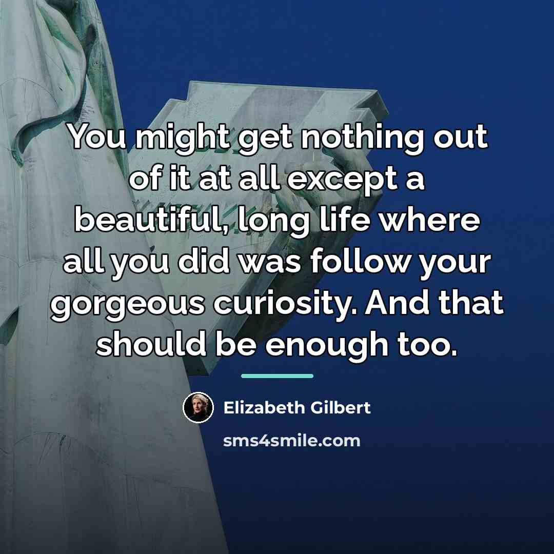 “You might get nothing out of it at all except…” quote by Elizabeth Gilbert