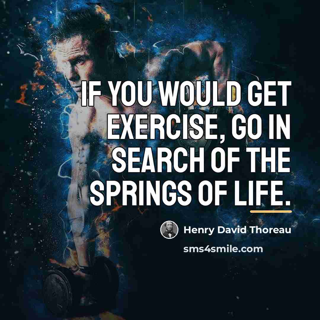 “If you would get exercise, go in search of the…” quote by Henry David Thoreau