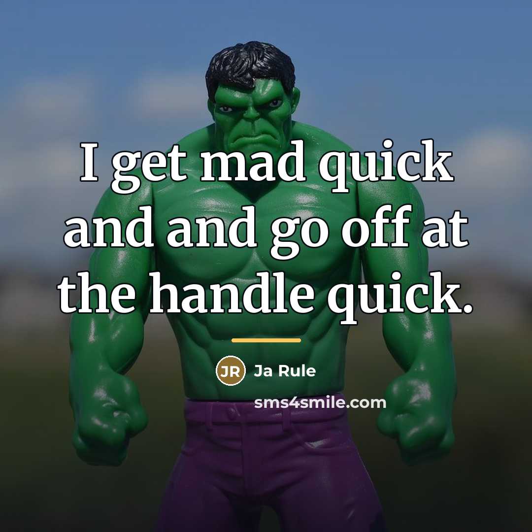 “I get mad quick and and go off at the…” quote by Ja Rule