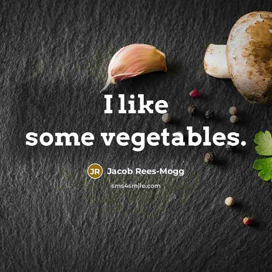 “I like some vegetables.…” quote by Jacob Rees-Mogg