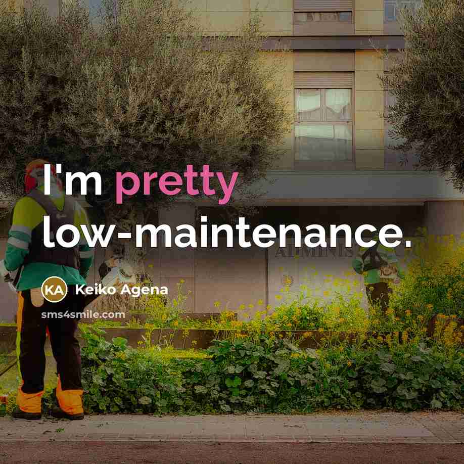 “I'm pretty low-maintenance.…” quote by Keiko Agena