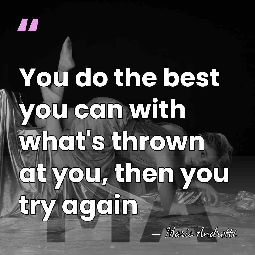 You do the best you can with what's thrown at you, then&hellip; - Mario Andretti