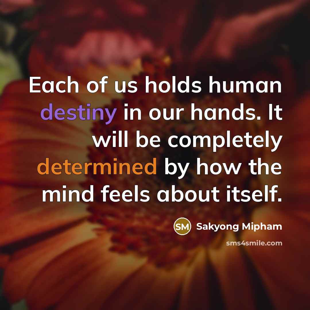“Each of us holds human destiny in our hands. It…” quote by Sakyong Mipham