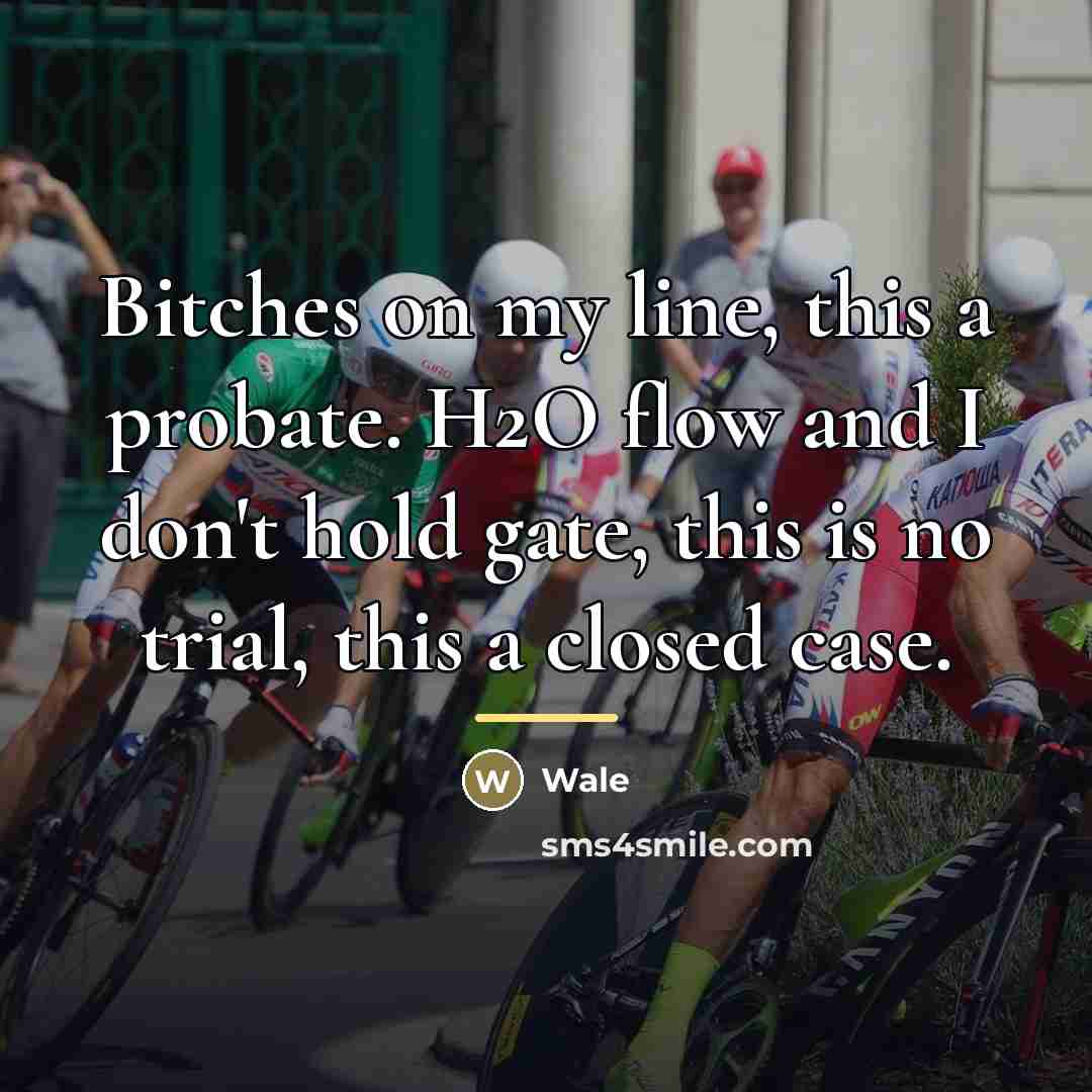 “Bitches on my line, this a probate. H2O flow and…” quote by Wale