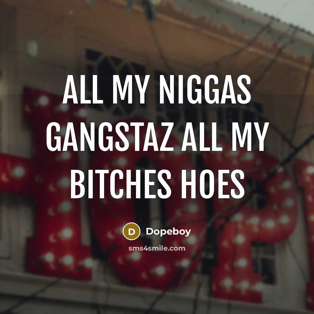 “All my niggas gangstaz all my bitches hoes” quote by Dopeboy