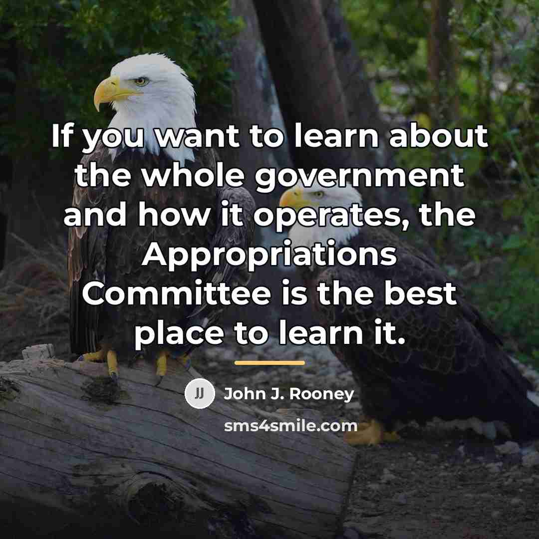 “If you want to learn about the whole government and…” quote by John J. Rooney