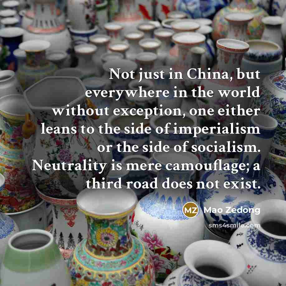 “Not just in China, but everywhere in the world without…” quote by Mao Zedong