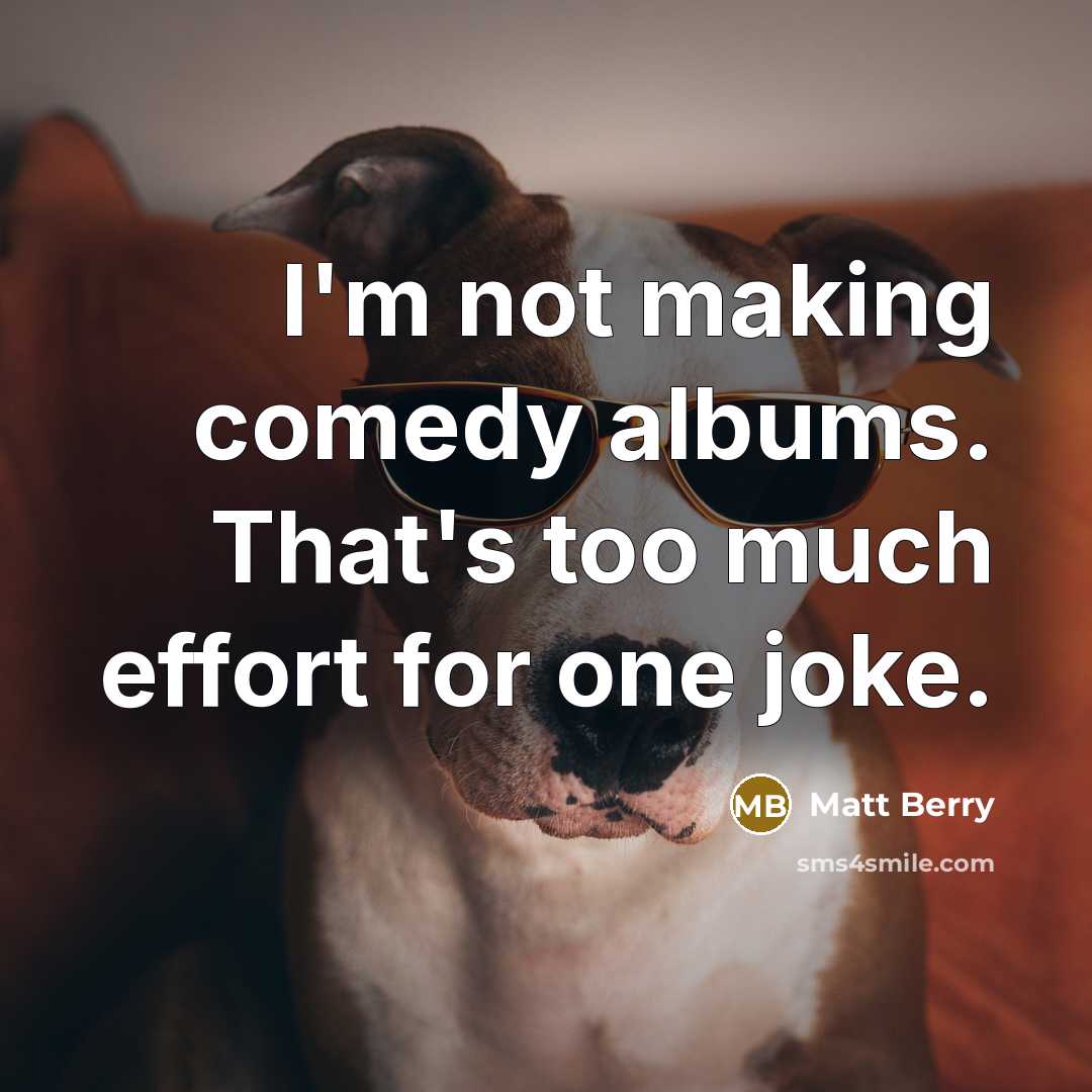 “I'm not making comedy albums. That's too much effort for…” quote by Matt Berry