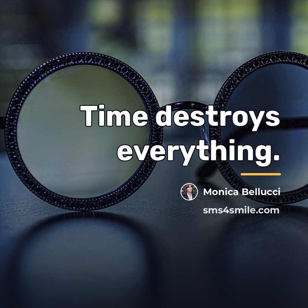 “Time destroys everything.…” quote by Monica Bellucci