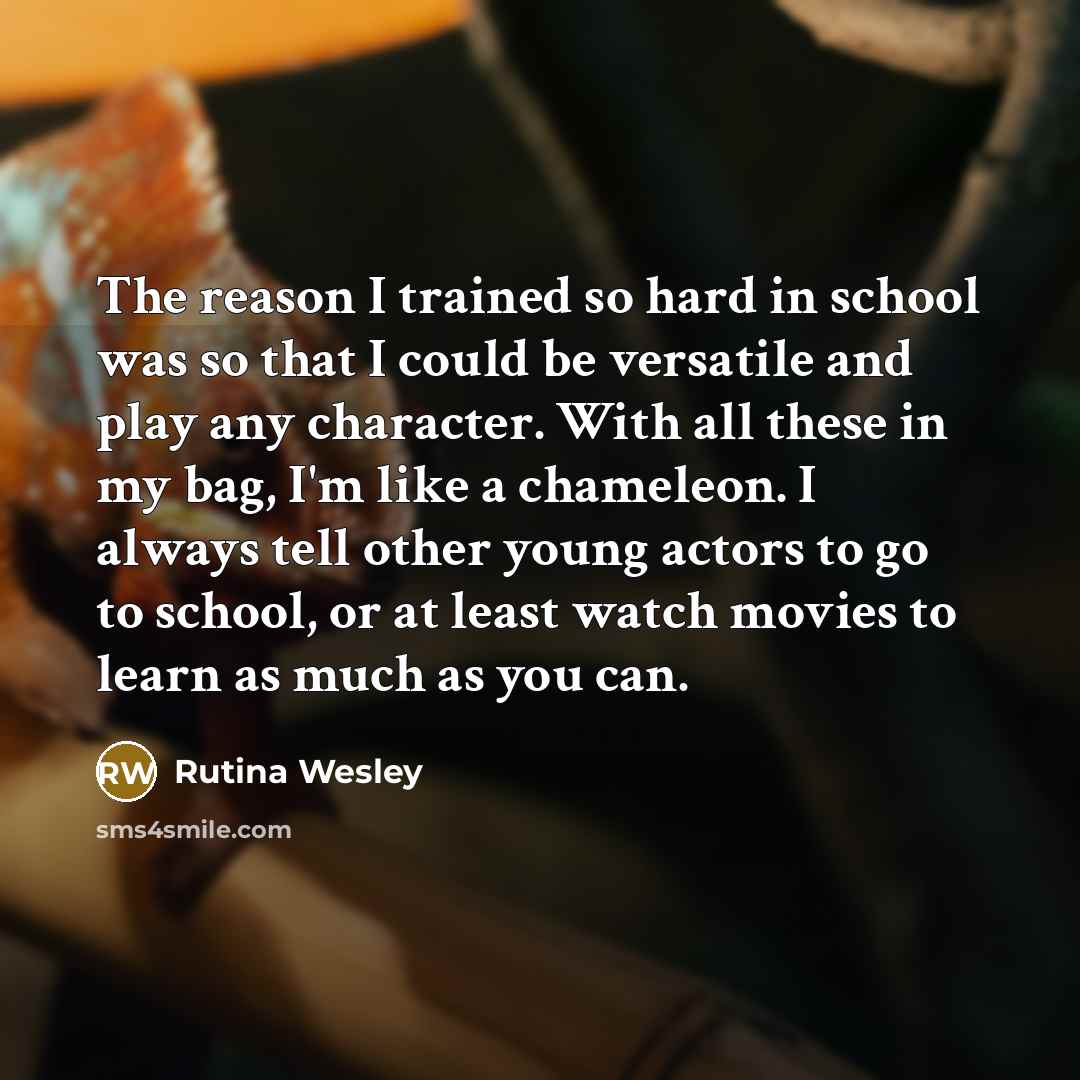 “The reason I trained so hard in school was so…” quote by Rutina Wesley