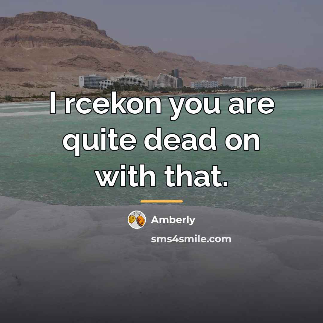 “I rcekon you are quite dead on with that.…” quote by Amberly