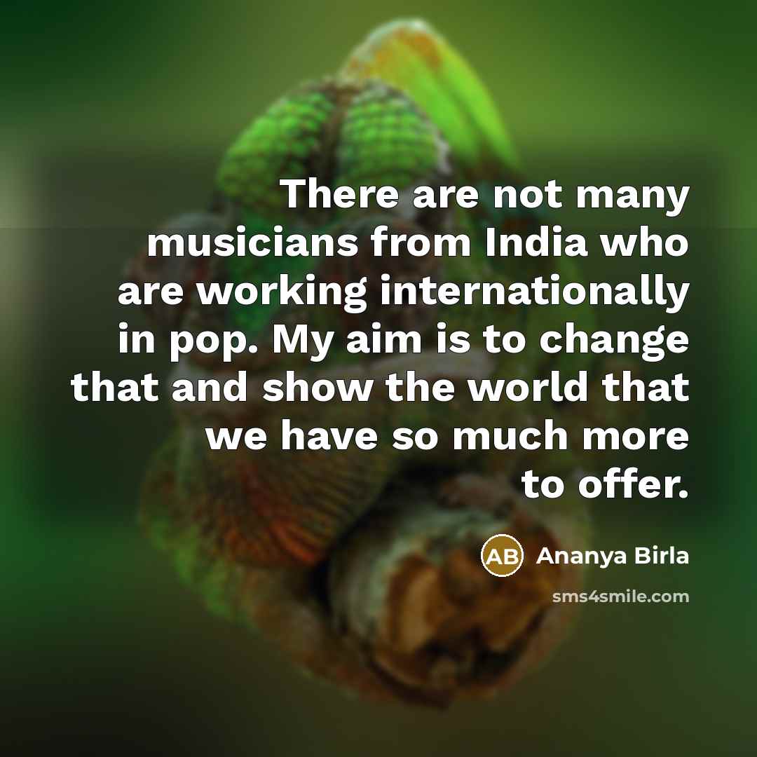 “There are not many musicians from India who are working…” quote by Ananya Birla