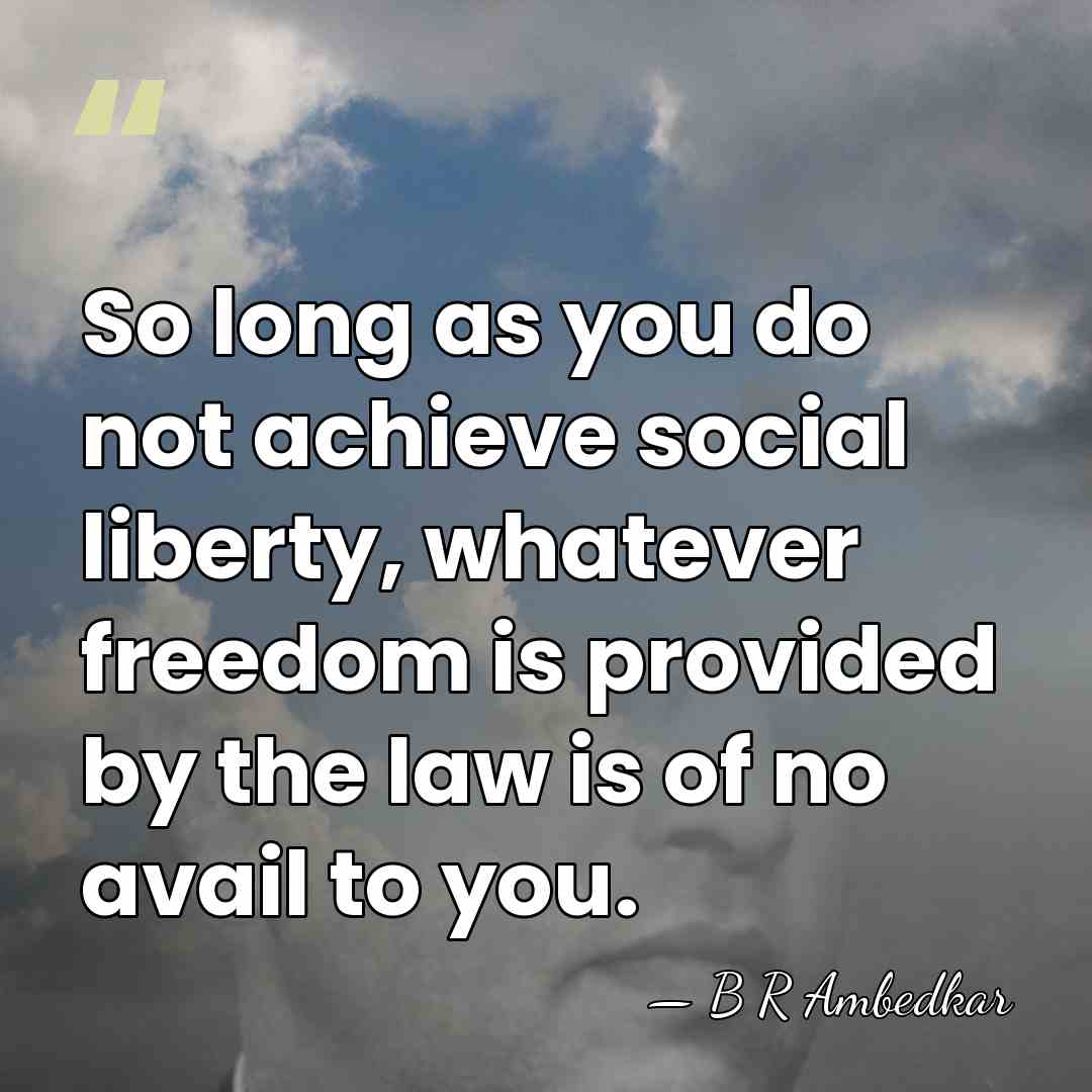 So long as you do not achieve social liberty, whatever freedom is&hellip; - B R Ambedkar