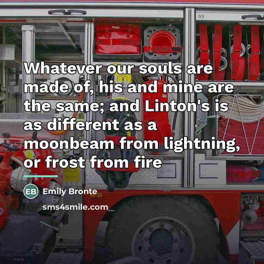 “Whatever our souls are made of, his and mine are…” quote by Emily Bronte