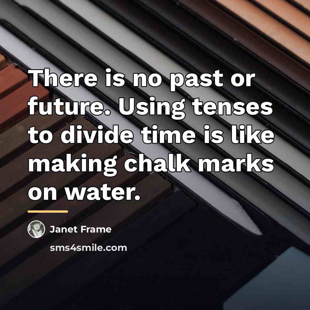 “There is no past or future. Using tenses to divide…” quote by Janet Frame