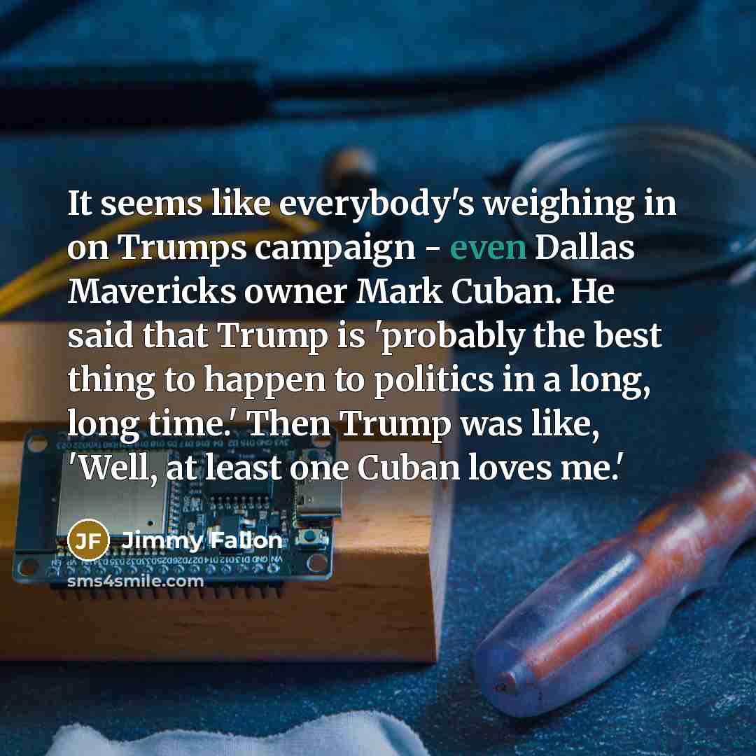 “It seems like everybody's weighing in on Trumps campaign -…” quote by Jimmy Fallon