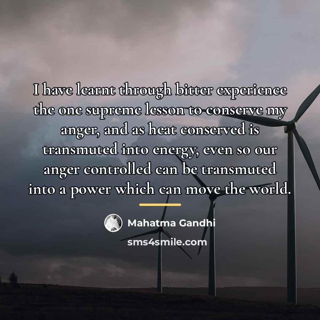 “I have learnt through bitter experience the one supreme lesson…” quote by Mahatma Gandhi
