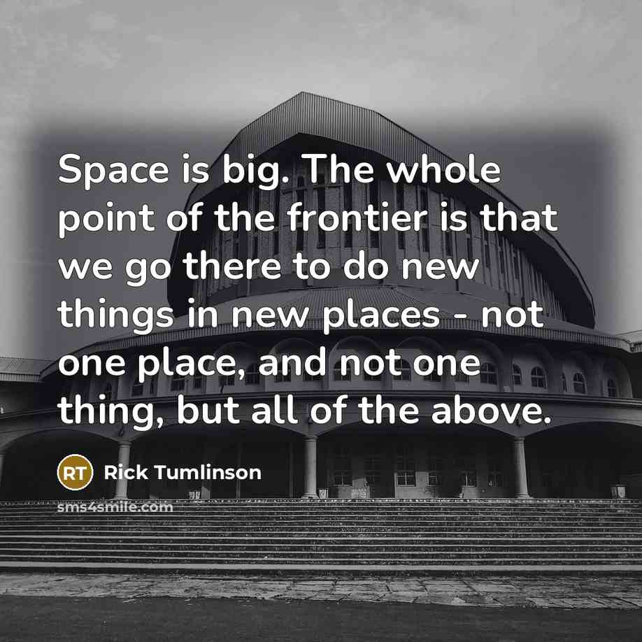 “Space is big. The whole point of the frontier is…” quote by Rick Tumlinson