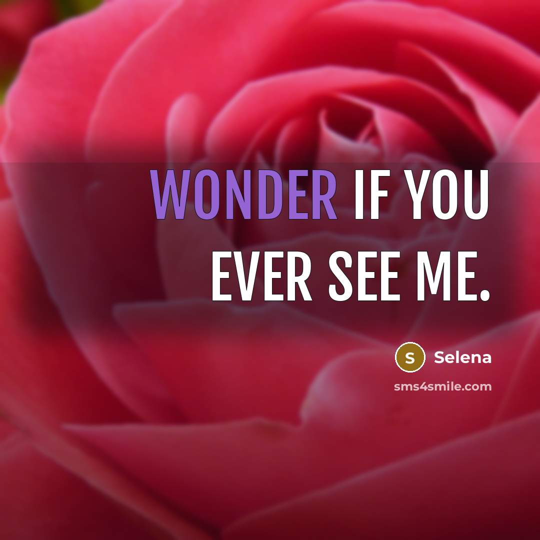 “Wonder if you ever see me.…” quote by Selena