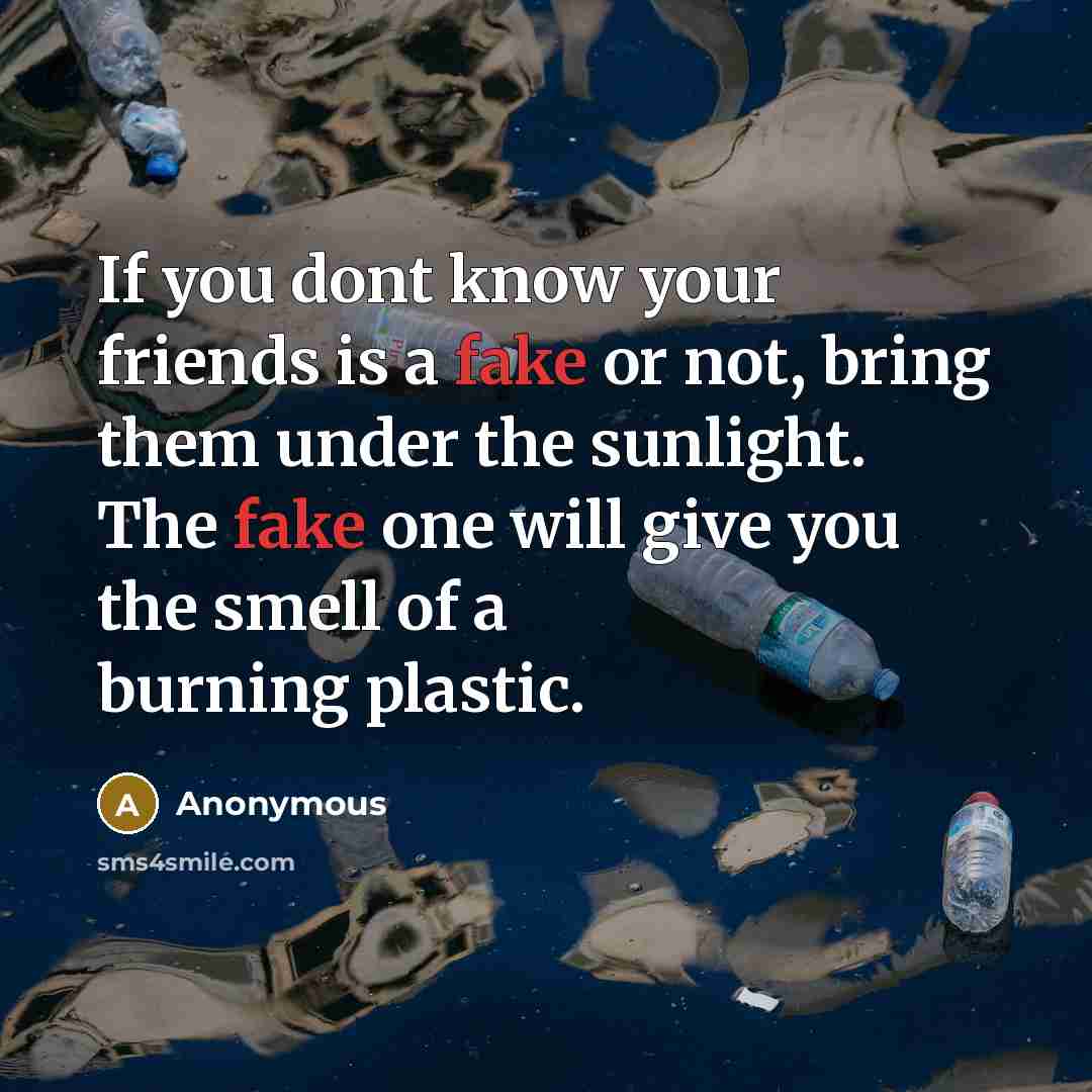 “If you dont know your friends is a fake or…” quote by Anonymous