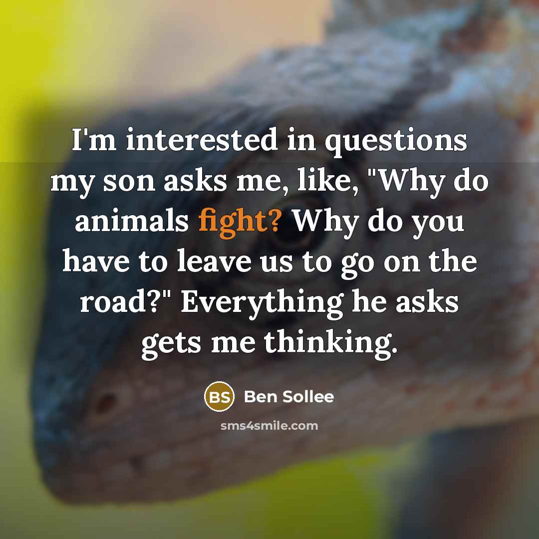 “I'm interested in questions my son asks me, like, "Why…” quote by Ben Sollee