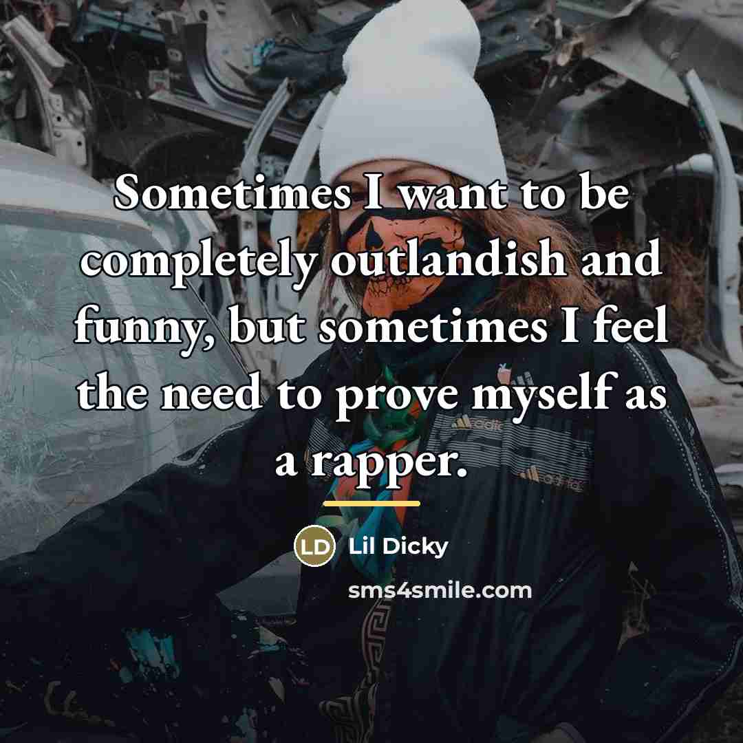 “Sometimes I want to be completely outlandish and funny, but…” quote by Lil Dicky