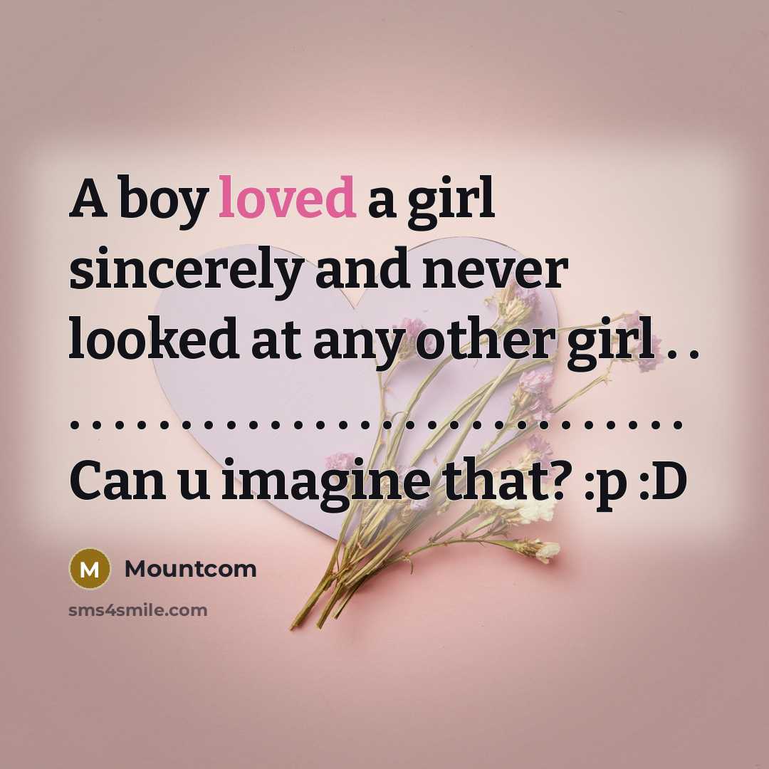 “A boy loved a girl sincerely and never looked at…” quote by Mountcom