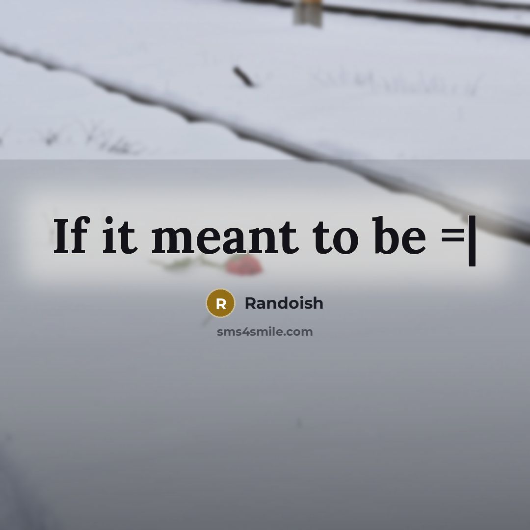 “If it meant to be =|…” quote by Randoish