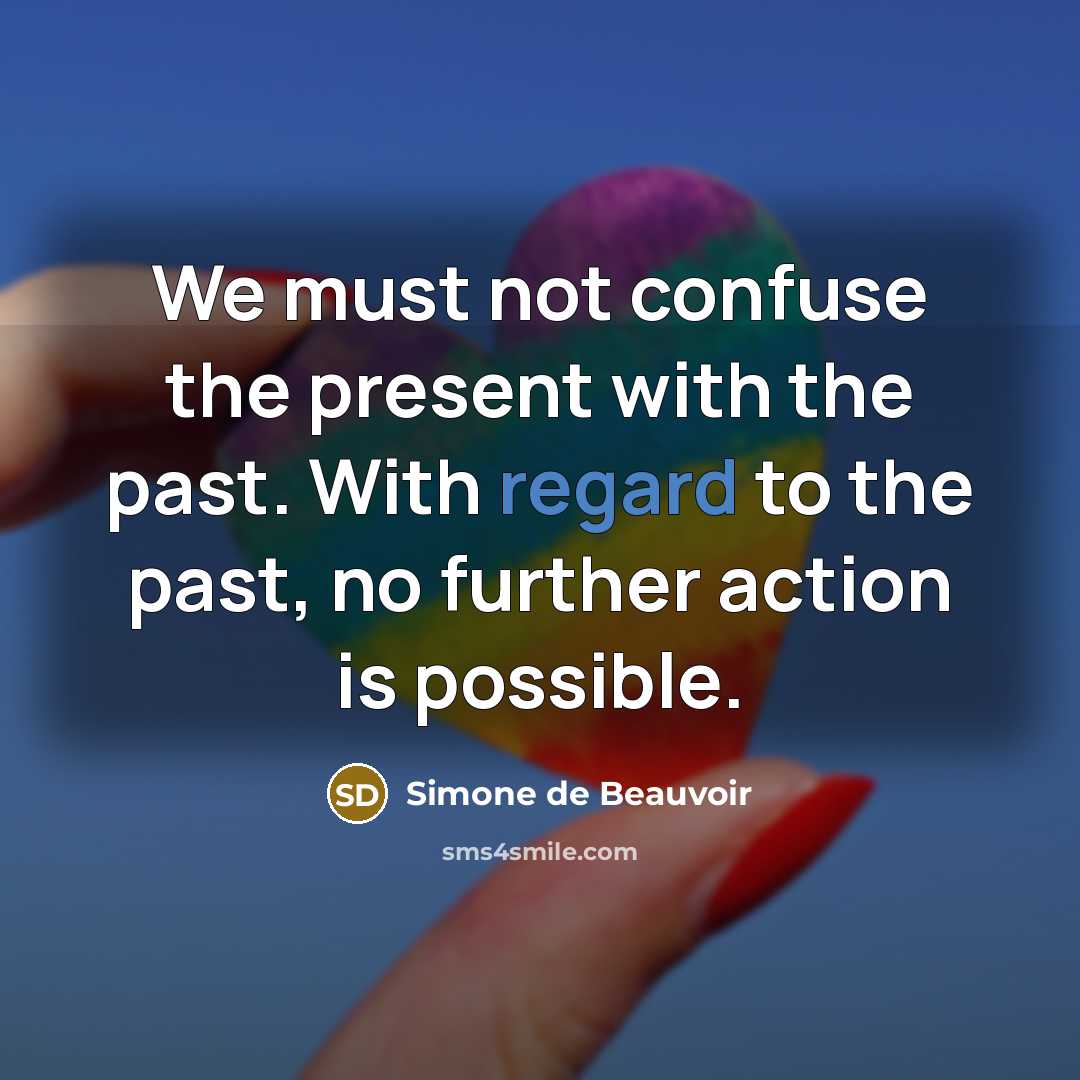 “We must not confuse the present with the past. With…” quote by Simone de Beauvoir