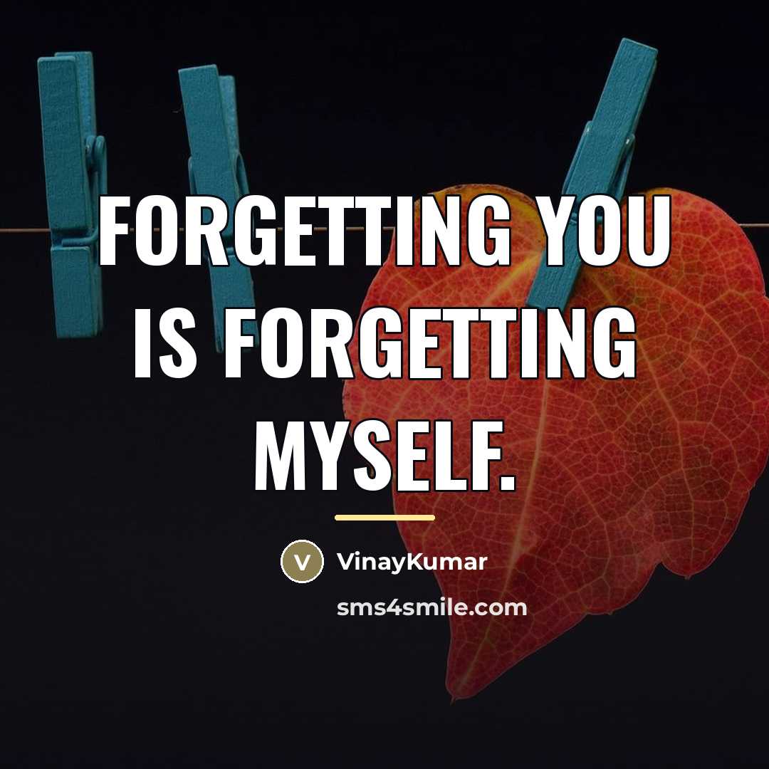 “Forgetting you is forgetting Myself.…” quote by VinayKumar