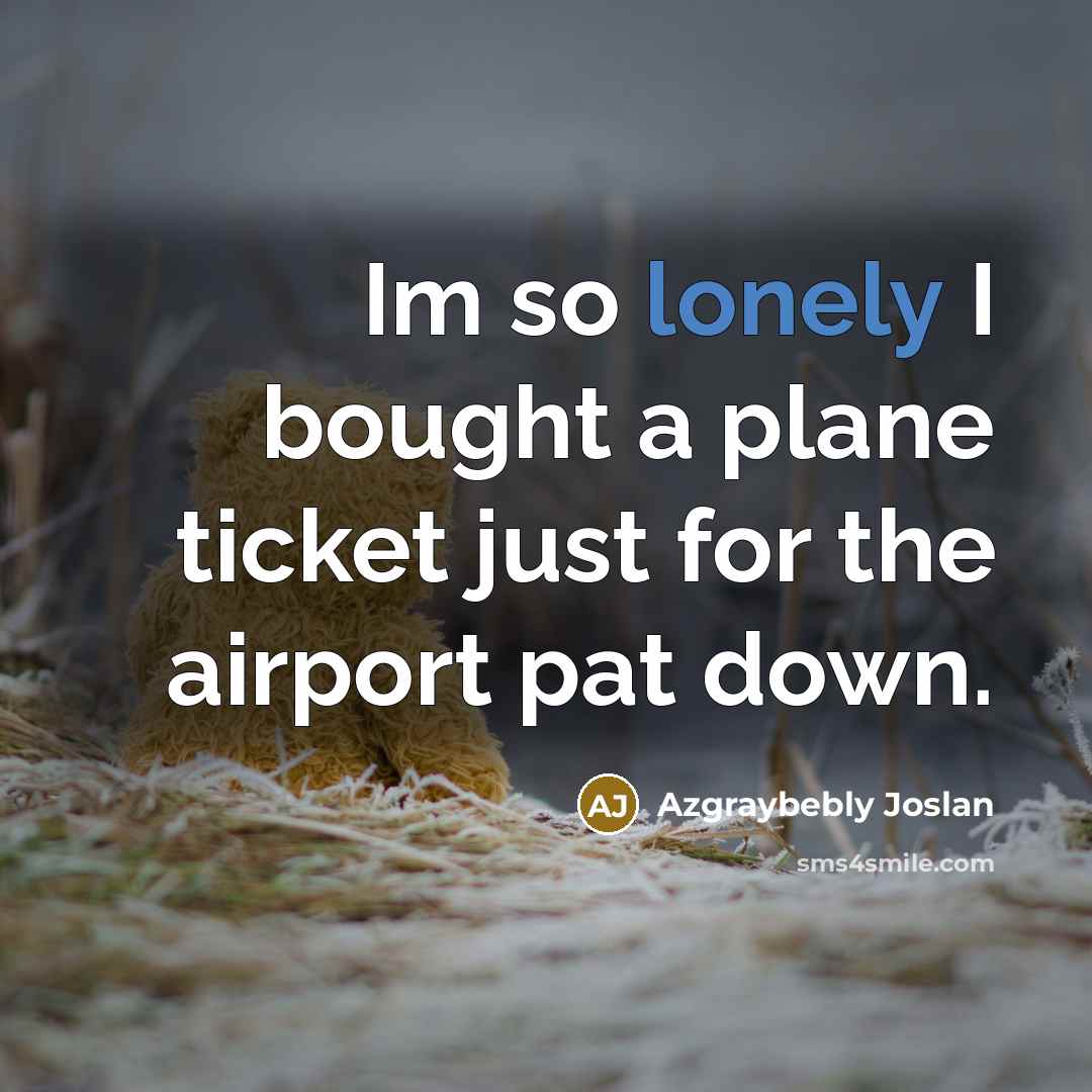 “Im so lonely I bought a plane ticket just for…” quote by Azgraybebly Joslan