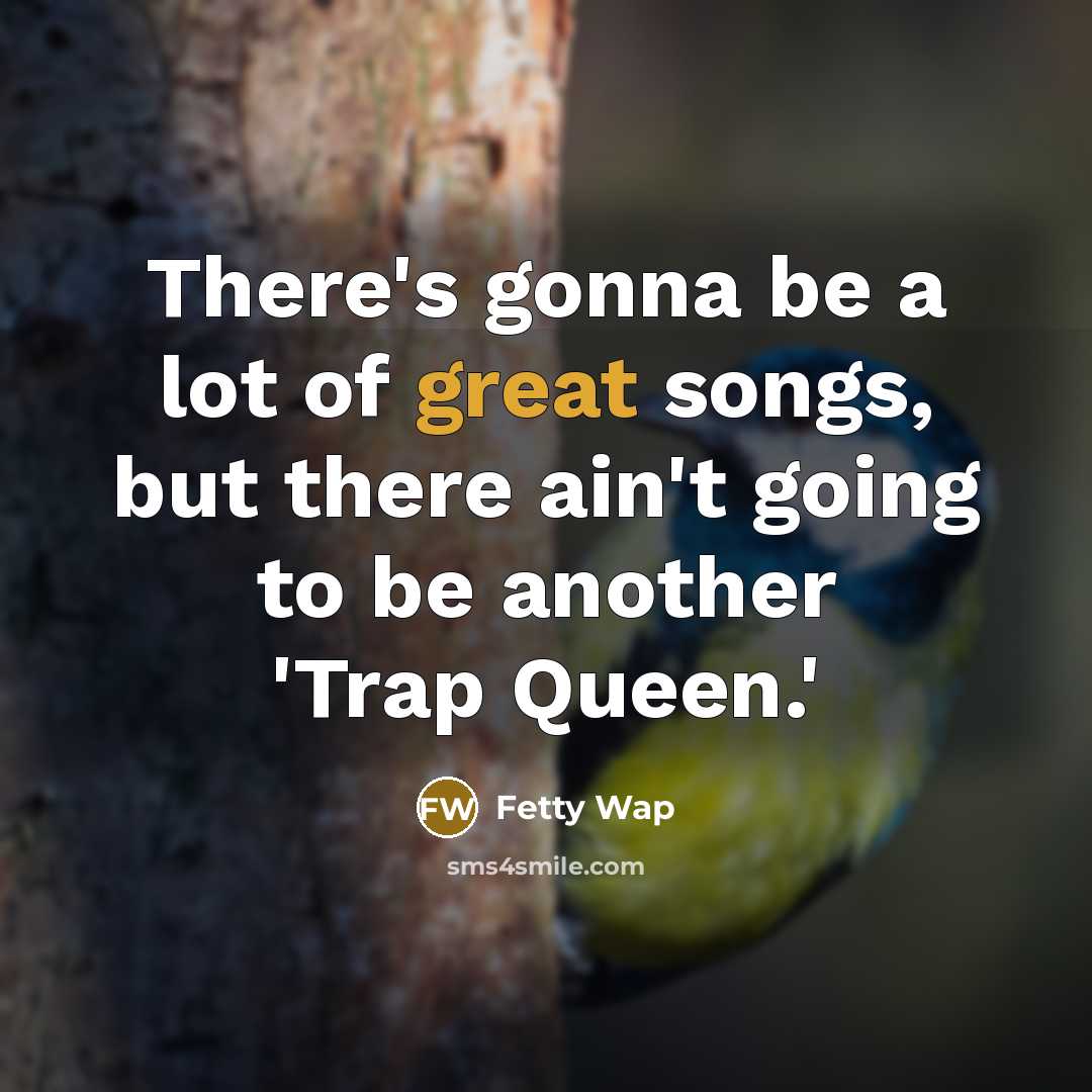 “There's gonna be a lot of great songs, but there…” quote by Fetty Wap