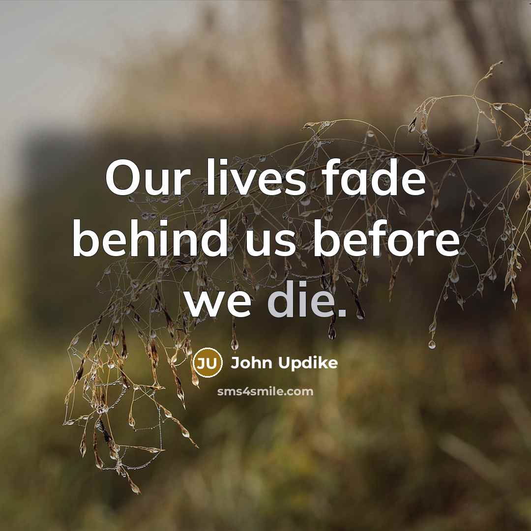 “Our lives fade behind us before we die.…” quote by John Updike