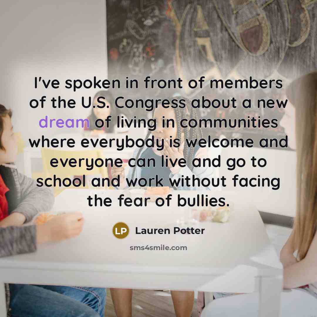 “I've spoken in front of members of the U.S. Congress…” quote by Lauren Potter