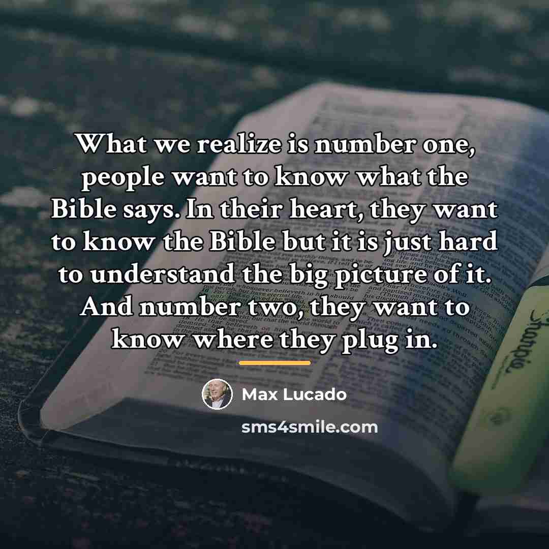 “What we realize is number one, people want to know…” quote by Max Lucado