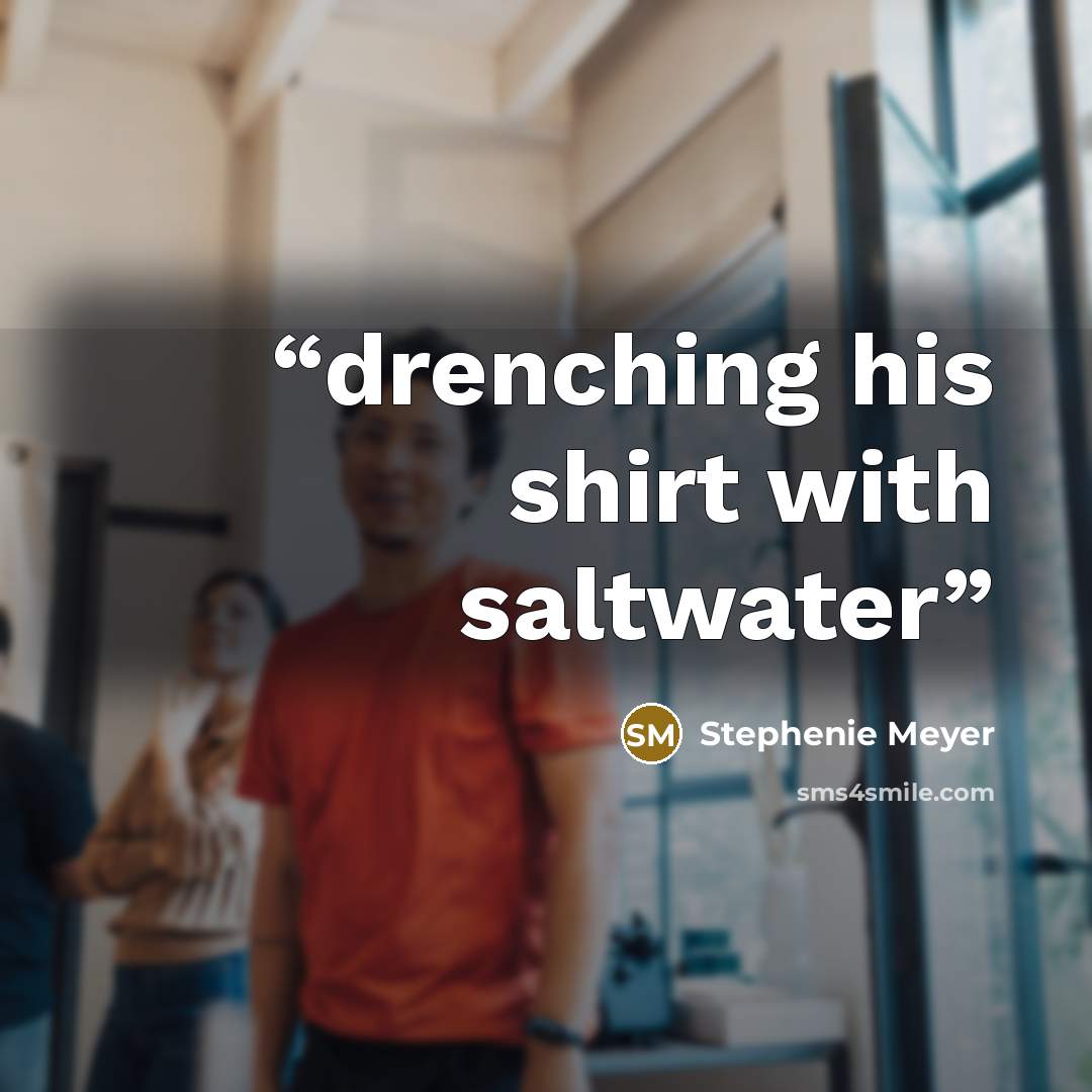 “drenching his shirt with saltwater” quote by Stephenie Meyer