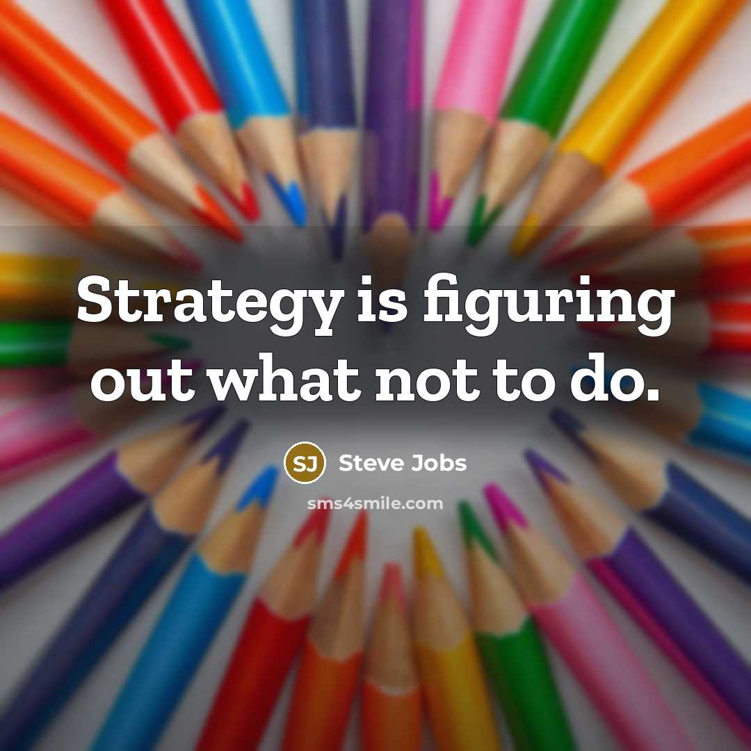 “Strategy is figuring out what not to do.…” quote by Steve Jobs