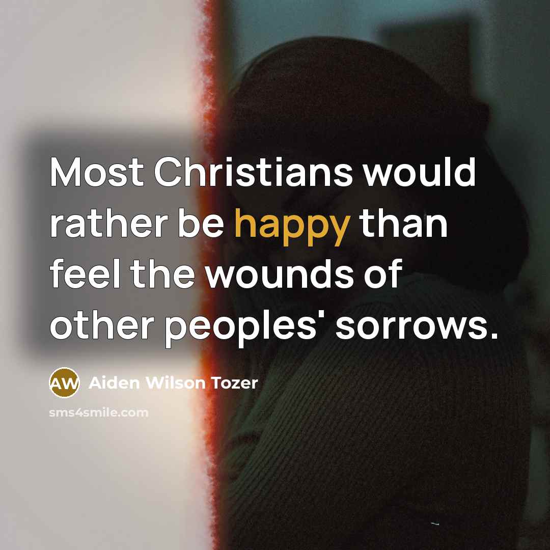 “Most Christians would rather be happy than feel the wounds…” quote by Aiden Wilson Tozer