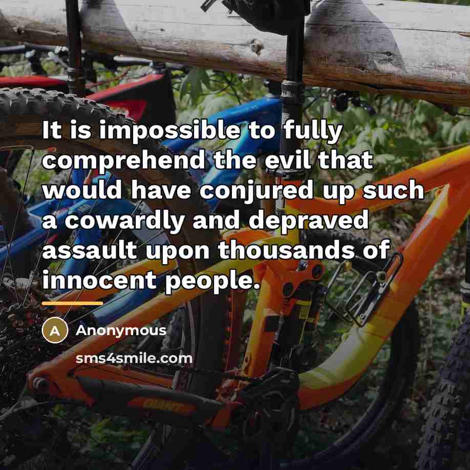 “It is impossible to fully comprehend the evil that would…” quote by Anonymous