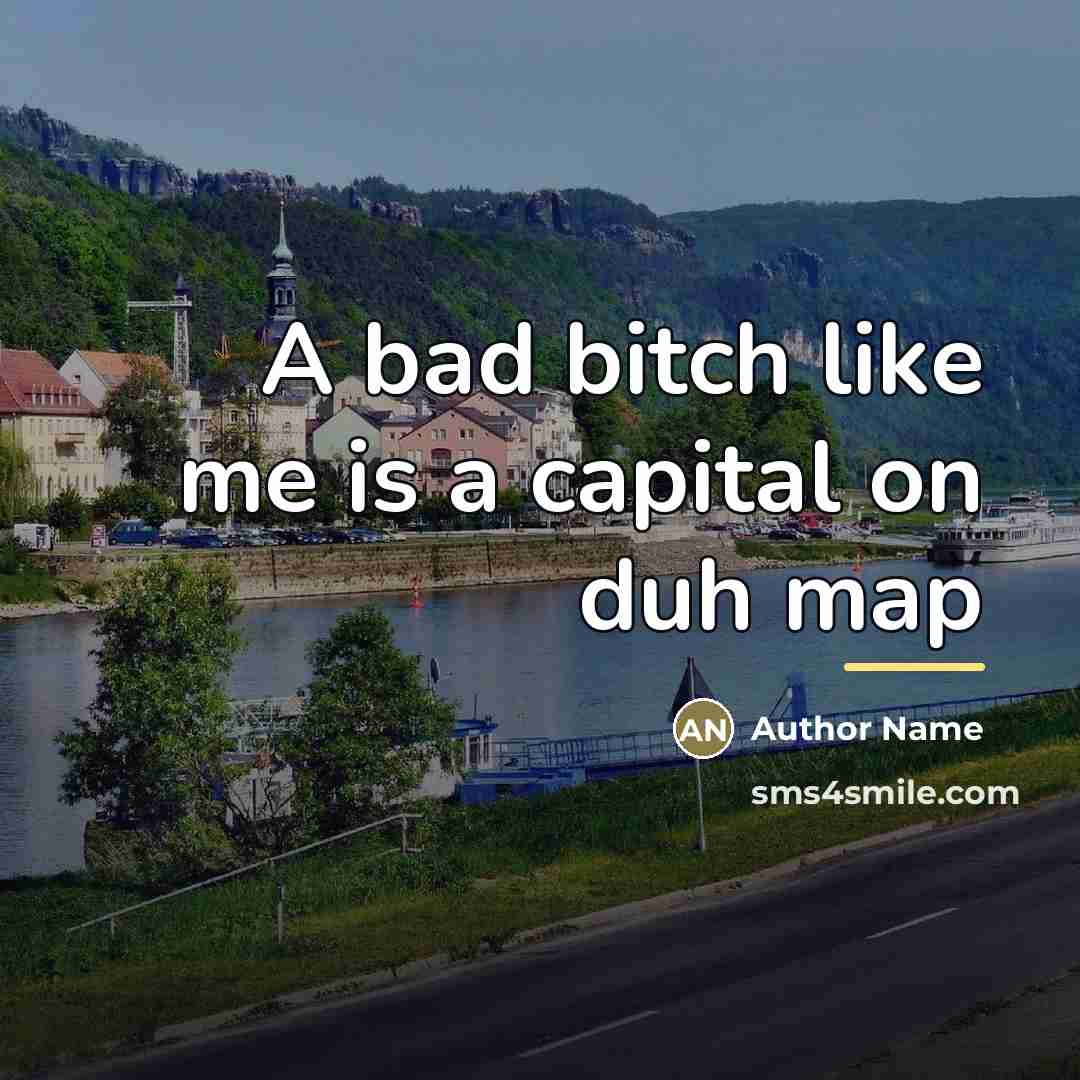 “A bad bitch like me is a capital on duh…” quote by Author Name