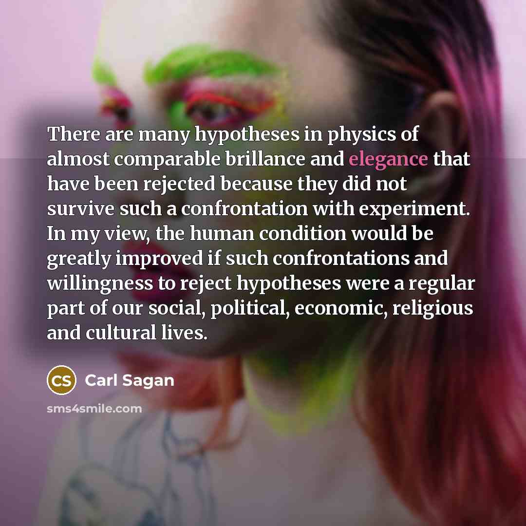 “There are many hypotheses in physics of almost comparable brillance…” quote by Carl Sagan