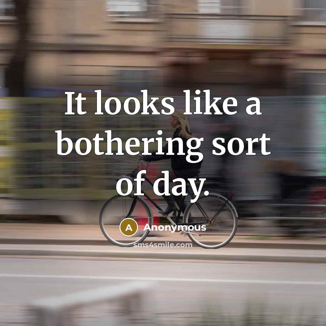 “It looks like a bothering sort of day.…” quote by Anonymous