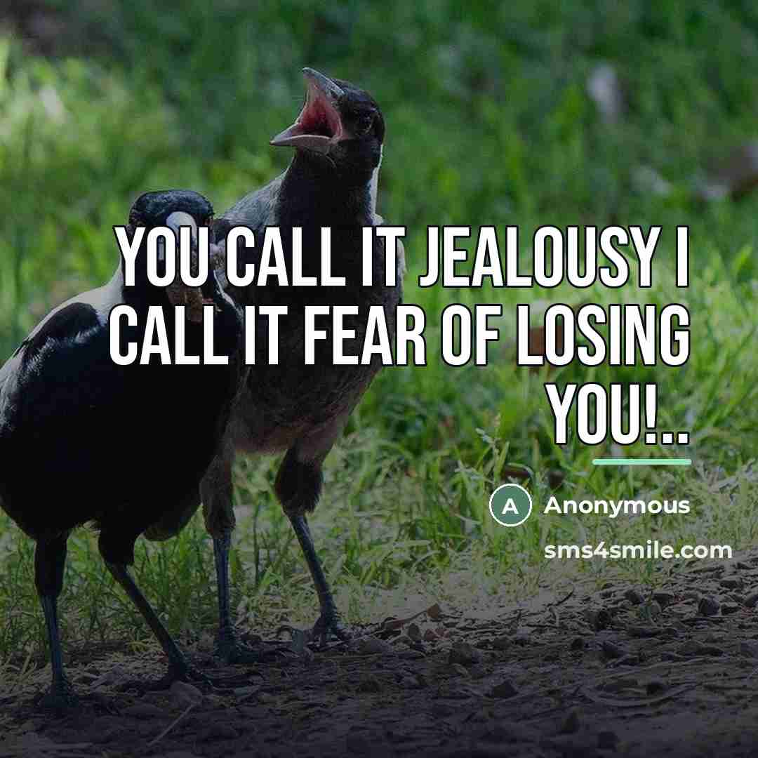 “You call it jealousy I call it fear of losing…” quote by Anonymous
